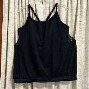 Swim by Cacique Mesh Blouson Swim Tankini with No-Wire Bra - 26